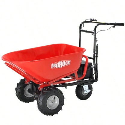 RedRock Wheelbarrow Utility Cart Powered Cart 48V28Ah 500W Capacity 500lbs 230kg Material Debris Hauler 1000lbs Towing