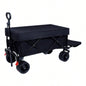 Foldable Wagon with Extended Tailgate, Waterproof Dustproof Resistant Wagon Rain Covers, Heavy Duty 400LBS, Large All - Terrain Beach Wheels