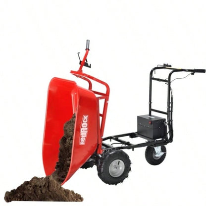 RedRock Wheelbarrow Utility Cart Powered Cart 48V28Ah 500W Capacity 500lbs 230kg Material Debris Hauler 1000lbs Towing