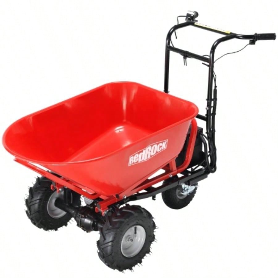 RedRock Wheelbarrow Utility Cart Powered Cart 48V28Ah 500W Capacity 500lbs 230kg Material Debris Hauler 1000lbs Towing