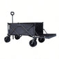 Foldable Wagon with Extended Tailgate, Waterproof Dustproof Resistant Wagon Rain Covers, Heavy Duty 400LBS, Large All - Terrain Beach Wheels
