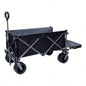 Foldable Wagon with Extended Tailgate, Waterproof Dustproof Resistant Wagon Rain Covers, Heavy Duty 400LBS, Large All - Terrain Beach Wheels
