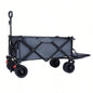 Foldable Wagon with Extended Tailgate, Waterproof Dustproof Resistant Wagon Rain Covers, Heavy Duty 400LBS, Large All - Terrain Beach Wheels