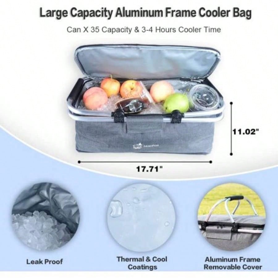 Collapsible Wagon 140L Wagons Carts Foldable with Removable Canopy, Folding Wagon Cart with Wheels All - Terrain with Brake, Foldable Wagon with Cooler Bag, Camping Beach Shopping