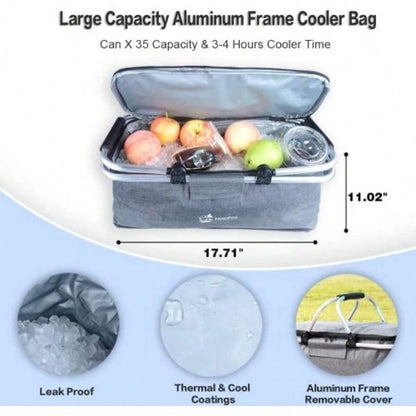 Collapsible Wagon 140L Wagons Carts Foldable with Removable Canopy, Folding Wagon Cart with Wheels All - Terrain with Brake, Foldable Wagon with Cooler Bag, Camping Beach Shopping