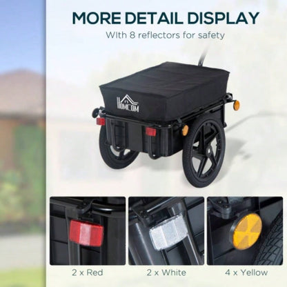 Aosom Cargo Trailer with Removable Box and Waterproof Cover, Bike Wagon Trailer with Two 16in Wheels