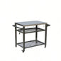 3 - Shelf Outdoor Grill Table, Grill Cart with Wheels, Outdoor Pizza Oven Table and Food Prep Table, Blackstone Table with Propane Hook, Grill Stand Blackstone Griddle Outside BBQ