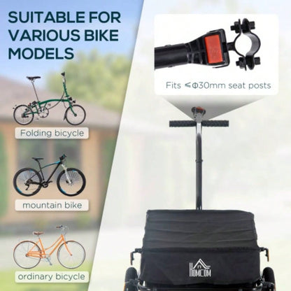 Aosom Cargo Trailer with Removable Box and Waterproof Cover, Bike Wagon Trailer with Two 16in Wheels