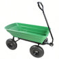 Folding car Poly Garden dump truck with steel frame, 10 inches. Pneumatic tire, 300 lb capacity body 55L Green