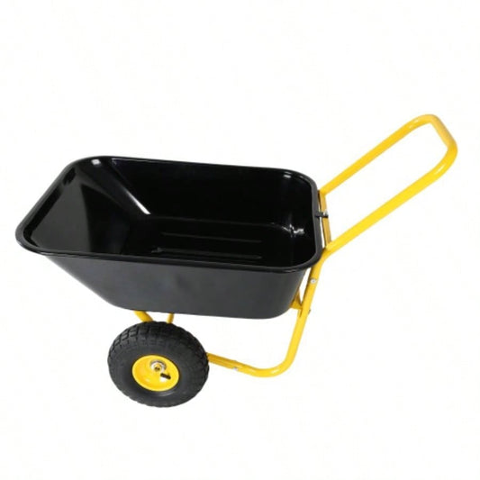 Two - wheeled barrow, garden cart, 10 - inch pneumatic wheelsYellow+ Black
