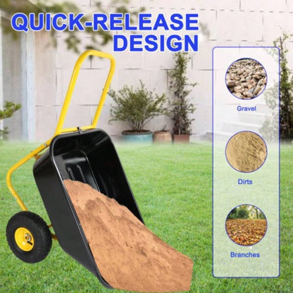 Two - wheeled barrow, garden cart, 10 - inch pneumatic wheelsYellow+ Black