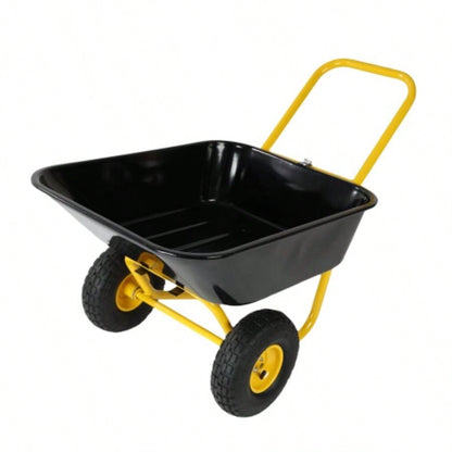 Two - wheeled barrow, garden cart, 10 - inch pneumatic wheelsYellow+ Black