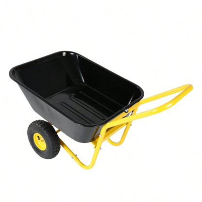 Two - wheeled barrow, garden cart, 10 - inch pneumatic wheelsYellow+ Black
