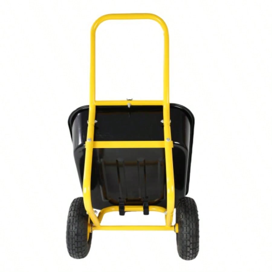 Two - wheeled barrow, garden cart, 10 - inch pneumatic wheelsYellow+ Black