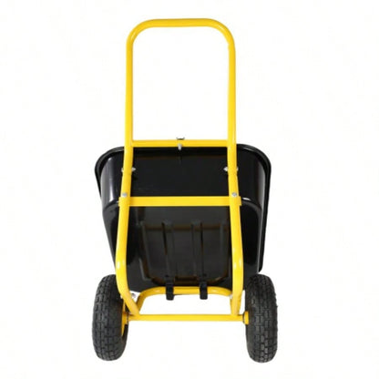 Two - wheeled barrow, garden cart, 10 - inch pneumatic wheelsYellow+ Black