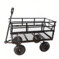 Black double fence utility cart Wagon Cart Garden cart trucks make it easier to transport firewood