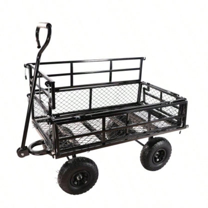 Black double fence utility cart Wagon Cart Garden cart trucks make it easier to transport firewood