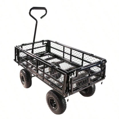Black double fence utility cart Wagon Cart Garden cart trucks make it easier to transport firewood