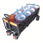 Big large capacity Folding cart Long Extender Wagon Cart Folding Wagon Garden Shopping Beach Cart black+ orange