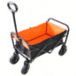 Big large capacity Folding cart Long Extender Wagon Cart Folding Wagon Garden Shopping Beach Cart black+ orange