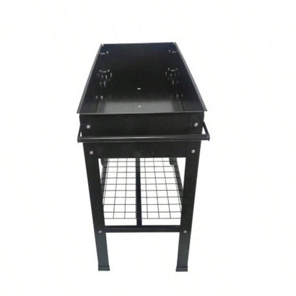 Mobile Metal Raised Garden Bed Cart with, Elevated Tall Planter Box with Wheels Outdoor Indoors House Patio Backyard Vegetables Tomato Herb Grow Black