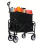 Minimeetall Extention ExCollapsible Foldable Wagon Cart Beach Wagon Heavy Duty Utility Cart Utility Wagon Grocery Cart Camping Shopping Sports Gardeing Fishing Supports 225lbs Black