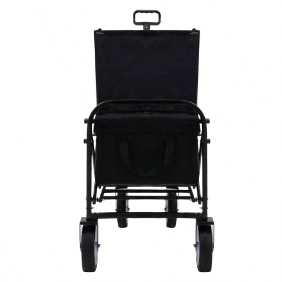Minimeetall Extention ExCollapsible Foldable Wagon Cart Beach Wagon Heavy Duty Utility Cart Utility Wagon Grocery Cart Camping Shopping Sports Gardeing Fishing Supports 225lbs Black