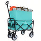 Minimeetall Extention ExCollapsible Foldable Wagon Cart Beach Wagon Heavy Duty Utility Cart Utility Wagon Grocery Cart Camping Shopping Sports Gardeing Fishing Supports 225lbs Black
