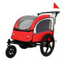 2 - in - 1 Double 2 with 5 - point safety harnesses Bike Trailer Jogger Stroller Kids Children Foldable Collapsible/Pivot Front Wheel, Storage Bag