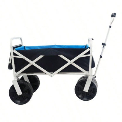 Folding Wagon Garden Shopping Beach Cart white