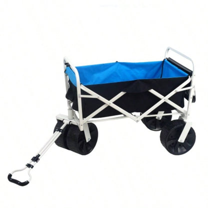 Folding Wagon Garden Shopping Beach Cart white