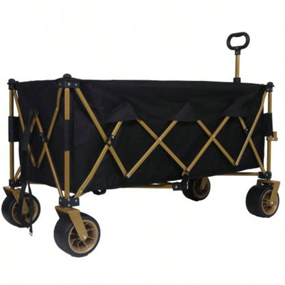 51 - inch long large Heavy - Duty Foldable Utility Wagon - 480lbs Capacity, Patented Ultra - Stable Frame, 1: 6 Space - Saving Fold All - Terrain Wheels, No Assembly Needed, Black