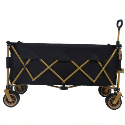 51 - inch long large Heavy - Duty Foldable Utility Wagon - 480lbs Capacity, Patented Ultra - Stable Frame, 1: 6 Space - Saving Fold All - Terrain Wheels, No Assembly Needed, Black