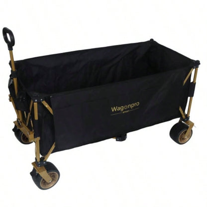51 - inch long large Heavy - Duty Foldable Utility Wagon - 480lbs Capacity, Patented Ultra - Stable Frame, 1: 6 Space - Saving Fold All - Terrain Wheels, No Assembly Needed, Black