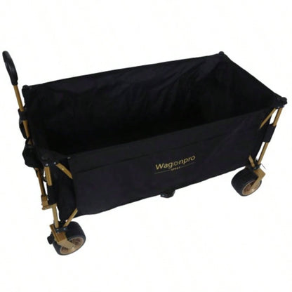 51 - inch long large Heavy - Duty Foldable Utility Wagon - 480lbs Capacity, Patented Ultra - Stable Frame, 1: 6 Space - Saving Fold All - Terrain Wheels, No Assembly Needed, Black