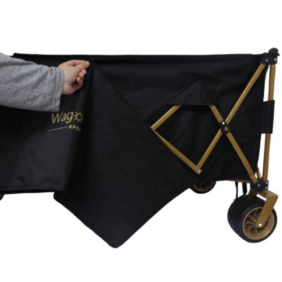 51 - inch long large Heavy - Duty Foldable Utility Wagon - 480lbs Capacity, Patented Ultra - Stable Frame, 1: 6 Space - Saving Fold All - Terrain Wheels, No Assembly Needed, Black