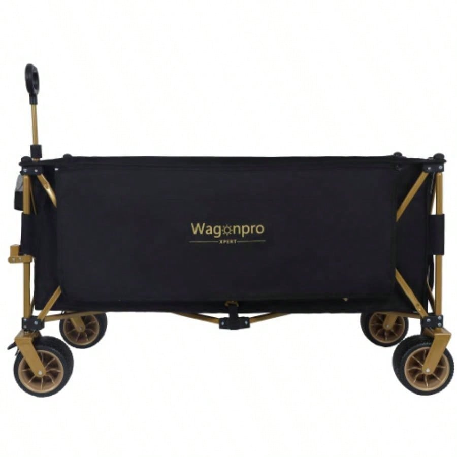 51 - inch long large Heavy - Duty Foldable Utility Wagon - 480lbs Capacity, Patented Ultra - Stable Frame, 1: 6 Space - Saving Fold All - Terrain Wheels, No Assembly Needed, Black