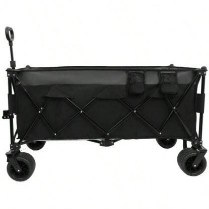 51 - inch long large Heavy - Duty Foldable Utility Wagon - 480lbs Capacity, Patented Ultra - Stable Frame, 1: 6 Space - Saving Fold All - Terrain Wheels, No Assembly Needed, Black