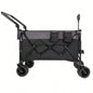 Multi - Functional Push - Pull Folding Wagon Cart with Rotating Handle 360 All - Terrain Wheels - Heavy - Duty, Adjustable Design, Large Capacity Transport, Groceries, and Outdoor Use, khaki - Gray