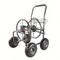 Garden Hose Reel Cart - 4 Wheels Portable Garden Hose Reel Cart with Storage Basket Rust Resistant Heavy Duty Hose Holder