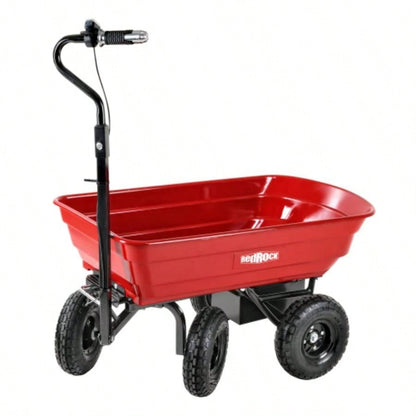 Four - wheeled cart 24V 180W lead - battery 264 lbs 120 kg one - wheeled wheelbarrow 75L garden cart plastic pot capacity 2.6 cu. ft. wheelbarrow wheelbarrow
