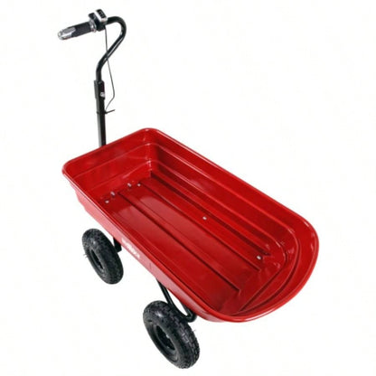Four - wheeled cart 24V 180W lead - battery 264 lbs 120 kg one - wheeled wheelbarrow 75L garden cart plastic pot capacity 2.6 cu. ft. wheelbarrow wheelbarrow