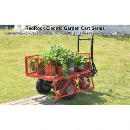 Wheelbarrow Utility Cart Powered Cart 48V28Ah 500W Capacity 500lbs 230kg Material Hauler 1000lbs Towing