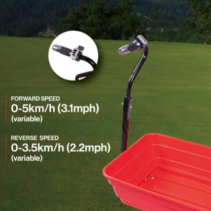 Four - wheeled cart 24V 180W lead - battery 264 lbs 120 kg one - wheeled wheelbarrow 75L garden cart plastic pot capacity 2.6 cu. ft. wheelbarrow wheelbarrow