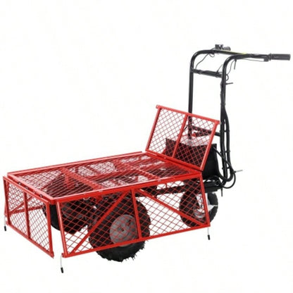 Wheelbarrow Utility Cart Powered Cart 48V28Ah 500W Capacity 500lbs 230kg Material Hauler 1000lbs Towing