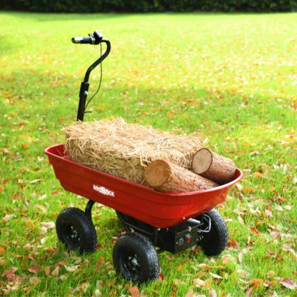 Four - wheeled cart 24V 180W lead - battery 264 lbs 120 kg one - wheeled wheelbarrow 75L garden cart plastic pot capacity 2.6 cu. ft. wheelbarrow wheelbarrow