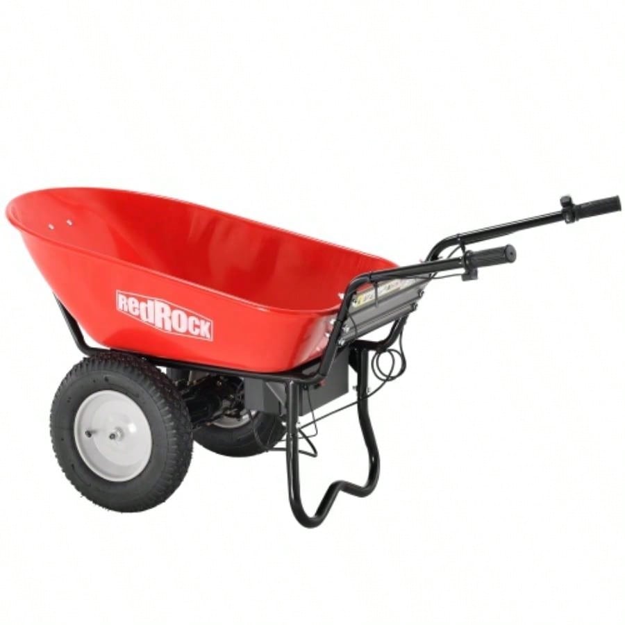 RedRock Wheelbarrow Utility Cart Powered 24V 180W AGM Battery 330lbs 150kgs Capacity Dump Material Debris Hauler