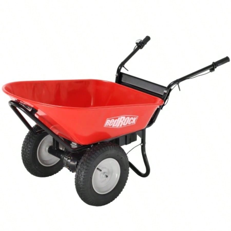 RedRock Wheelbarrow Utility Cart Powered 24V 180W AGM Battery 330lbs 150kgs Capacity Dump Material Debris Hauler