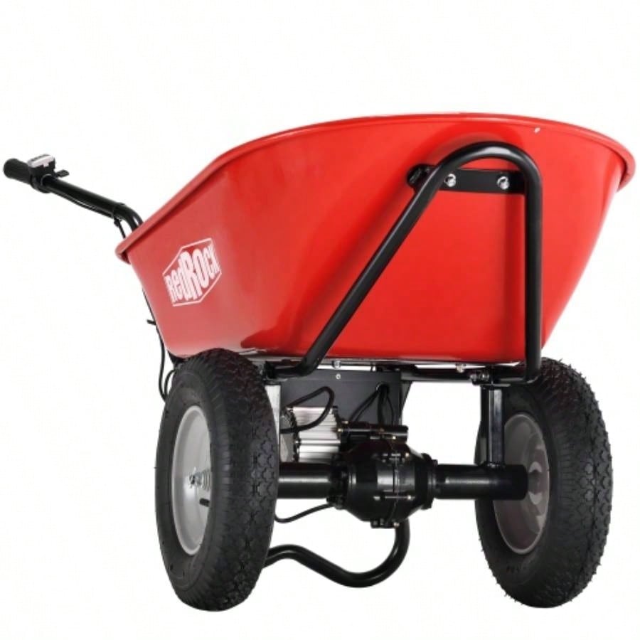 RedRock Wheelbarrow Utility Cart Powered 24V 180W AGM Battery 330lbs 150kgs Capacity Dump Material Debris Hauler