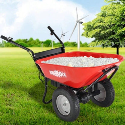 RedRock Wheelbarrow Utility Cart Powered 24V 180W AGM Battery 330lbs 150kgs Capacity Dump Material Debris Hauler